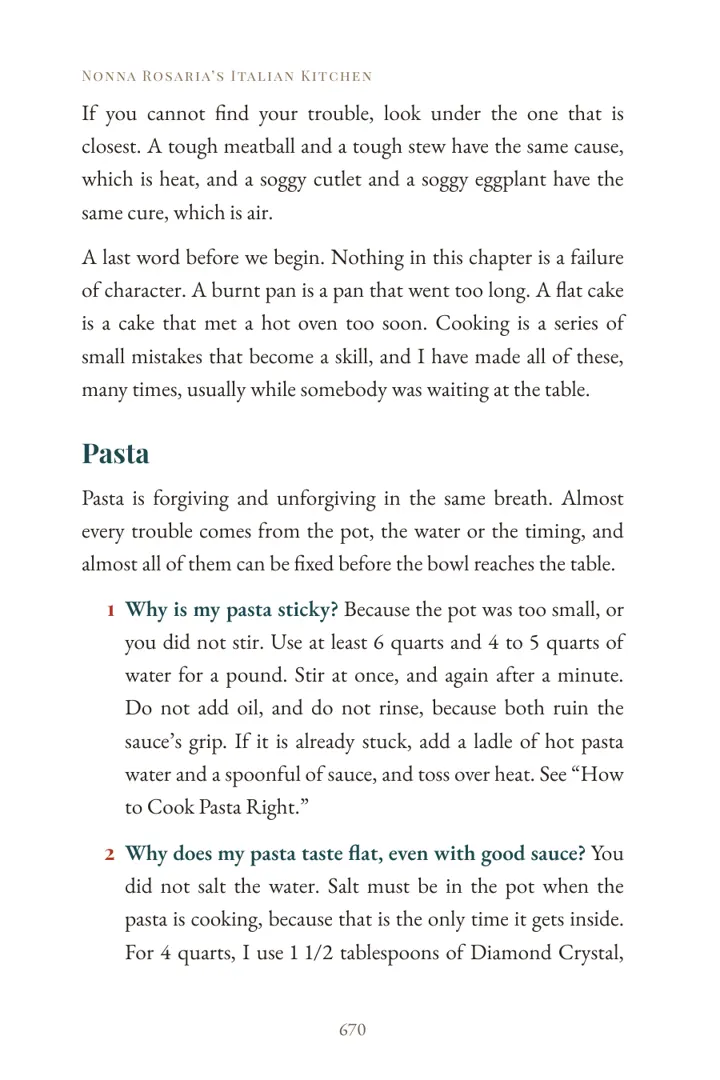 Nonna's Kitchen Rescue, a page from the book