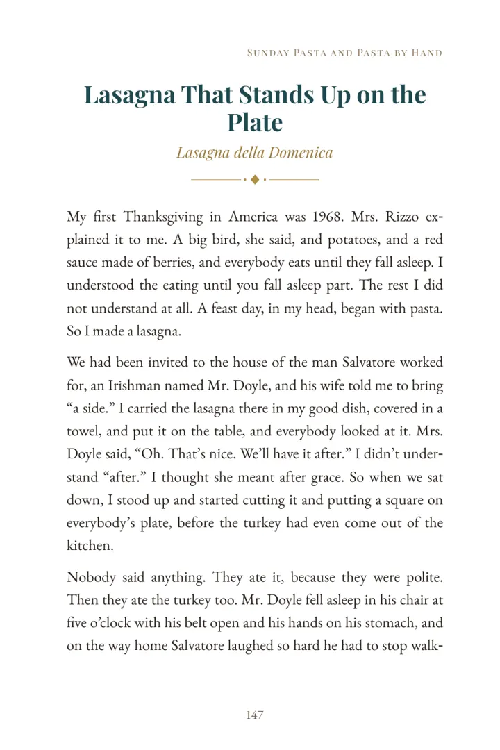 Lasagna That Stands Up on the Plate, a page from the book