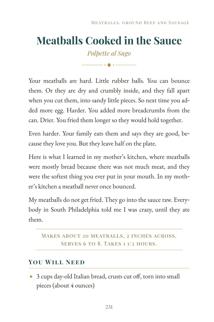 Meatballs Cooked in the Sauce, a page from the book