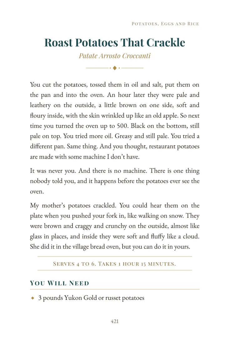 Roast Potatoes That Crackle, a page from the book